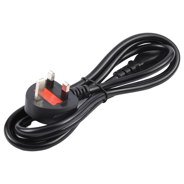 Big UK Plug Computer PC Power Cord 3 Pin Cable 0.5 Square, Length:1.5m - Black