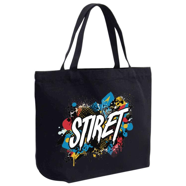 Alphabet Printed Canvas Handbag Digital Print On Your Demand, Size:20x30x10cm