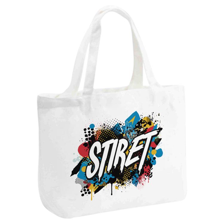 Alphabet Printed Canvas Handbag Digital Print On Your Demand, Size:30x40x10cm