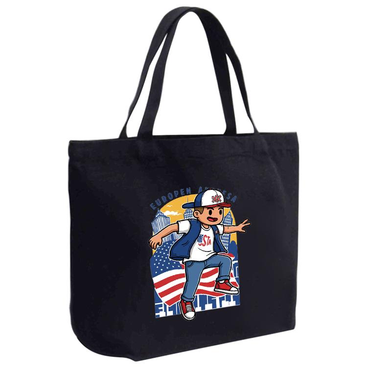 Boy Printed Canvas Handbag Digital Print On Your Demand, Size:20x30x10cm
