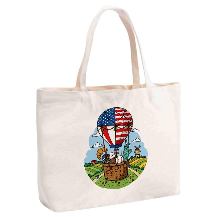 Balloon Printed Canvas Handbag Digital Print On Your Demand, Size:20x30x10cm