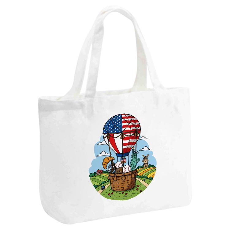 Balloon Printed Canvas Handbag Digital Print On Your Demand, Size:30x40x10cm