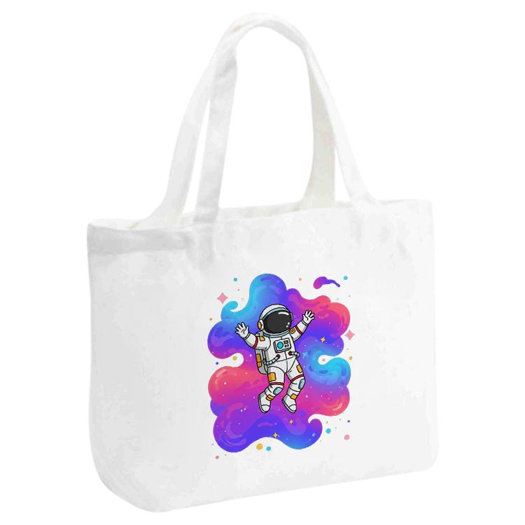 Astronaut Printed Canvas Handbag Digital Print On Your Demand, Size:20x30x10cm