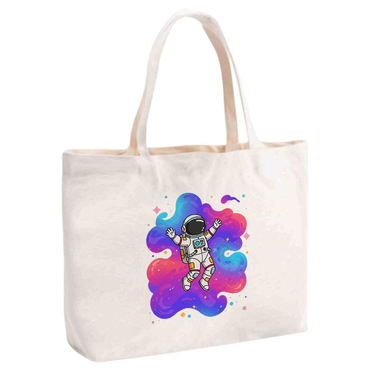 Astronaut Printed Canvas Handbag Digital Print On Your Demand, Size:20x30x10cm