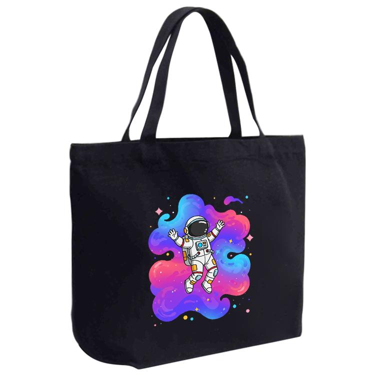 Astronaut Printed Canvas Handbag Digital Print On Your Demand, Size:30x40x10cm