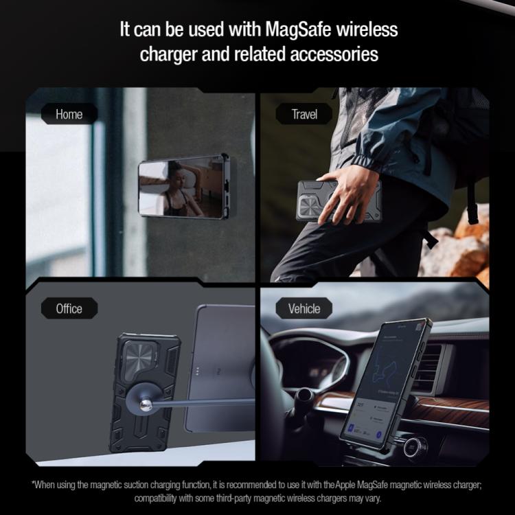 For Samsung Galaxy S25 Ultra 5G NILLKIN Black Rhino Prop MagSafe Magnetic PC Phone Case