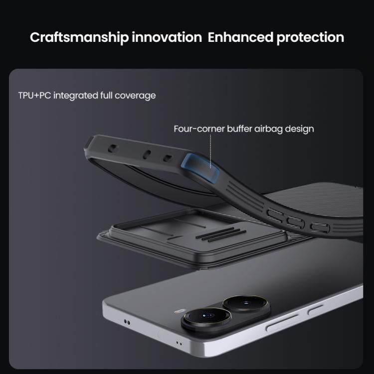 For Xiaomi Poco X7 Pro NILLKIN CamShield Pro Magnetic PC Phone Case - Black