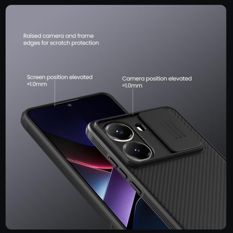 For Xiaomi Poco X7 Pro NILLKIN CamShield Pro Magnetic PC Phone Case - Black