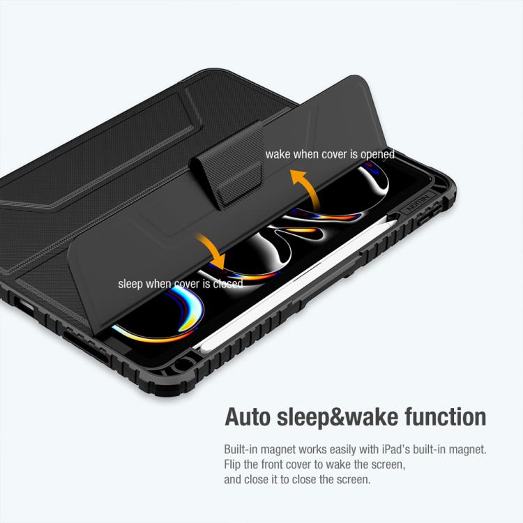 For iPad Air 11 2024 / 2025 / 2026 NILLKIN Bumper Pro Folding Style Tablet Leather Case