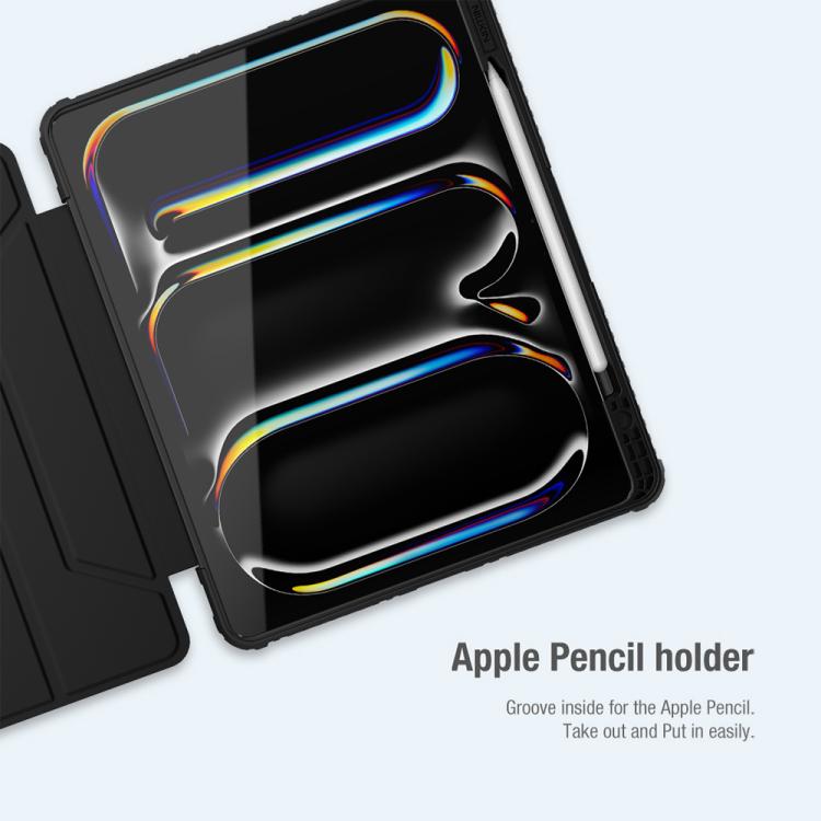 For iPad Air 13 2024 / 2025 / 2026 NILLKIN Bumper Pro Folding Style Tablet Leather Case - Black