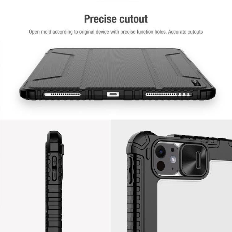 For iPad Air 13 2024 / 2025 / 2026 NILLKIN Bumper Pro Folding Style Tablet Leather Case - Black