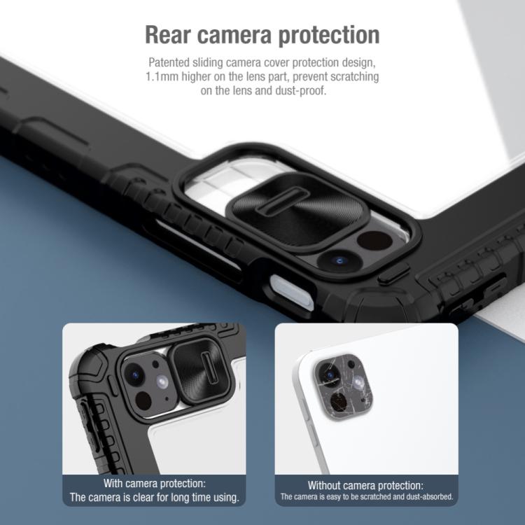 For iPad Air 13 2024 / 2025 / 2026 NILLKIN Bumper Pro Folding Style Tablet Leather Case - Black