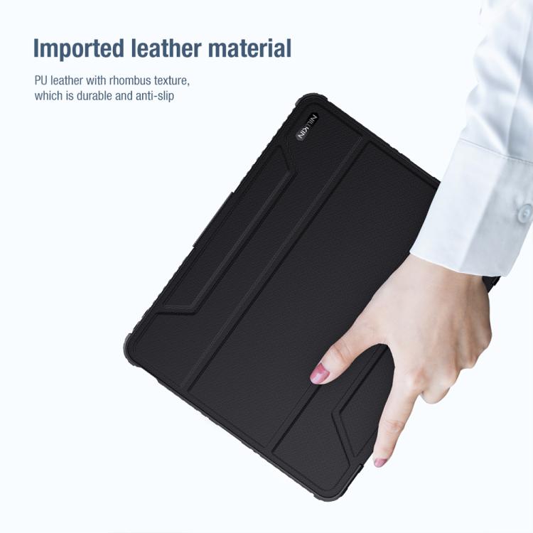 For iPad Air 13 2024 / 2025 / 2026 NILLKIN Bumper Pro Folding Style Tablet Leather Case - Black
