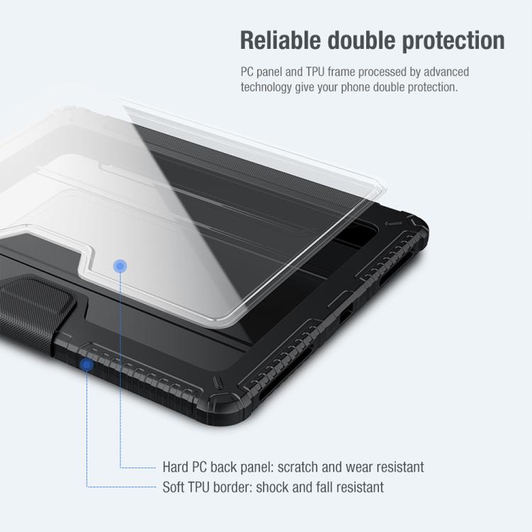 For iPad Air 13 2024 / 2025 / 2026 NILLKIN Bumper Pro Folding Style Tablet Leather Case - Black