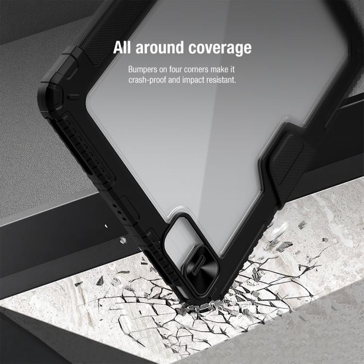 For iPad Air 13 2024 / 2025 / 2026 NILLKIN Bumper Pro Folding Style Tablet Leather Case - Black