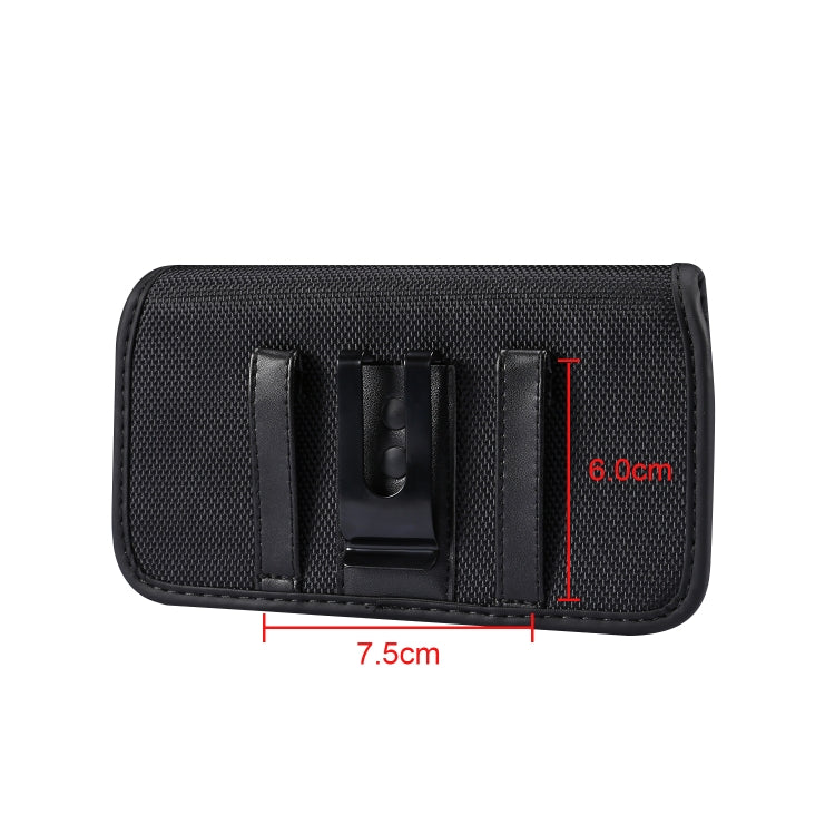 Durable Oxford Cloth Horizontal Plate Hanging Waist Phone Waist Pack Leather Case with Card Slot, Suitable for 5.5-6.7 inch Smartphones(Black)