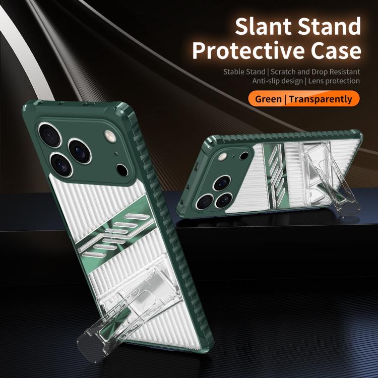 For iPhone 17 Pro Max Plating Holder PC Hybrid TPU Phone Case