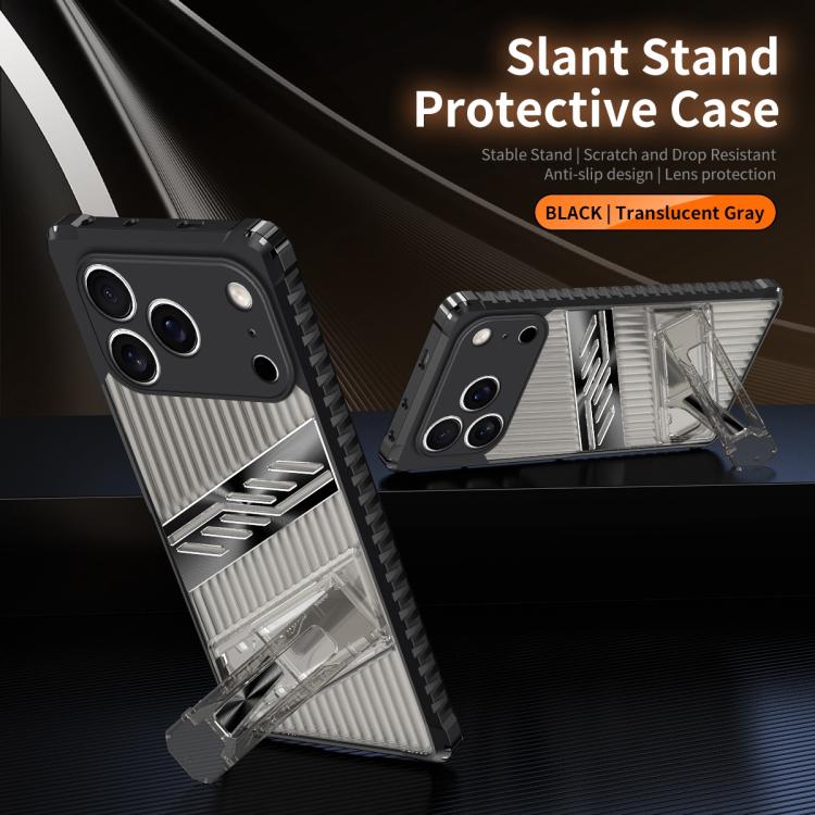 For iPhone 17 Pro Max Plating Holder PC Hybrid TPU Phone Case