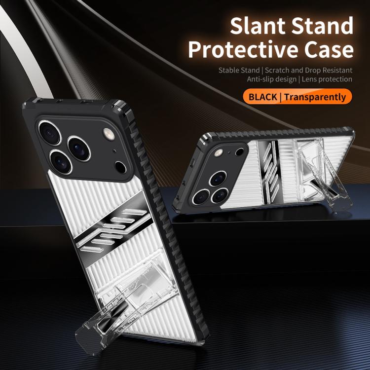 For iPhone 17 Pro Max Plating Holder PC Hybrid TPU Phone Case