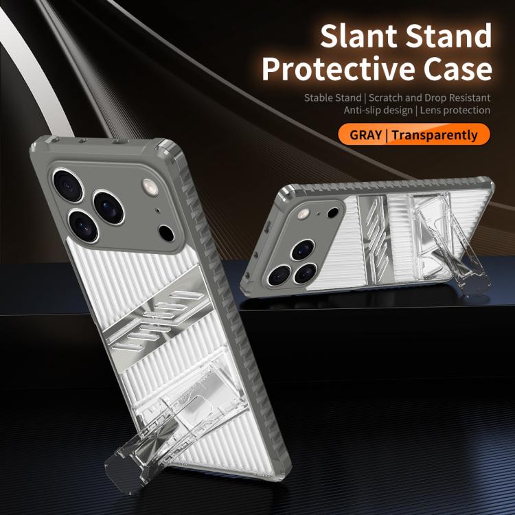 For iPhone 17 Pro Plating Holder PC Hybrid TPU Phone Case