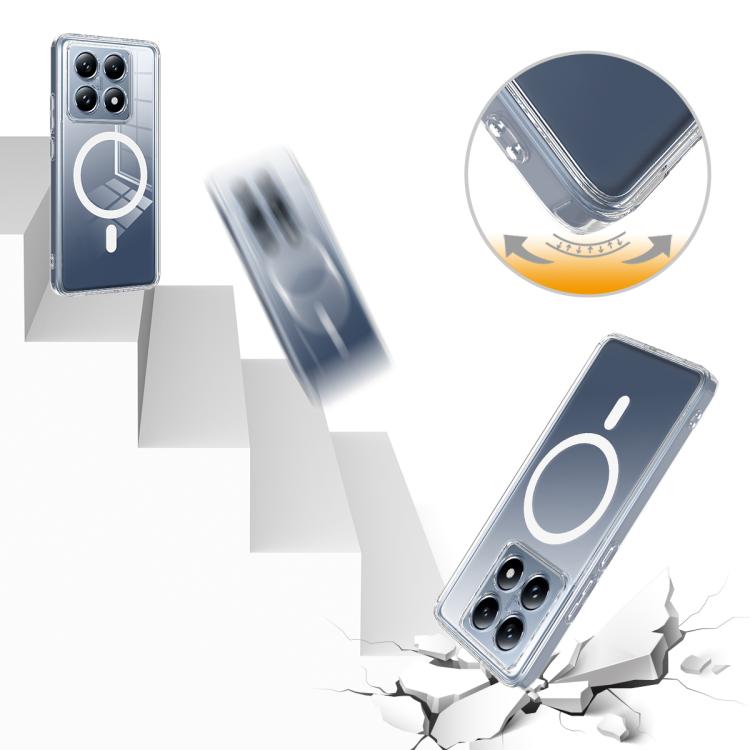 For Xiaomi 14T Pro MagSafe Clear Acrylic PC Hybrid TPU Phone Case - Transparent