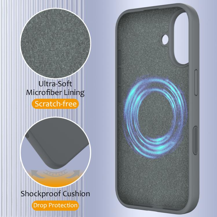 For iPhone 16 Plus Silicone Magsafe Phone Case with Camera Control Button