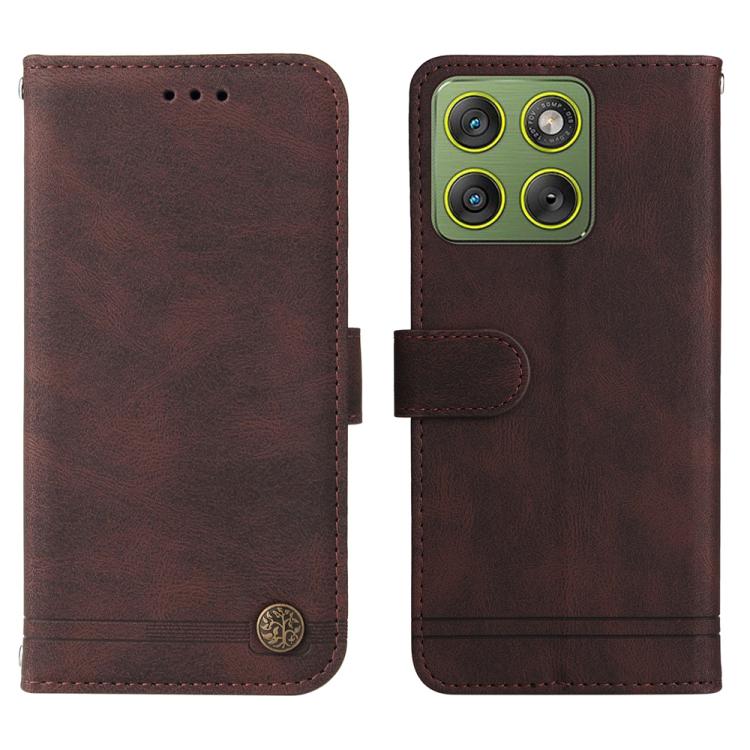 For Motorola Edge 70 5G / Moto X70 Air 5G Skin Feel Life Tree Metal Button Leather Phone Case