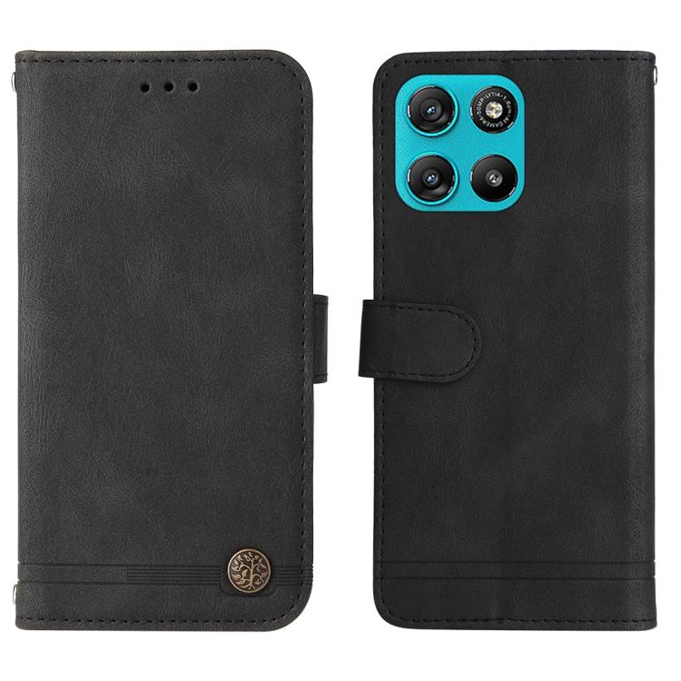 For Motorola Moto G67 Power 5G / G57 Power 5G Skin Feel Life Tree Metal Button Leather Phone Case