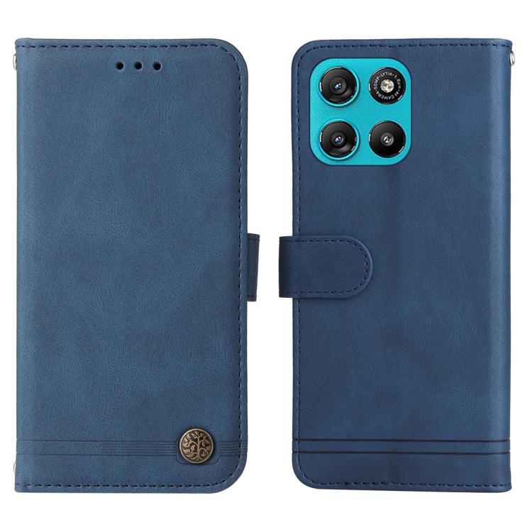 For Motorola Moto G67 Power 5G / G57 Power 5G Skin Feel Life Tree Metal Button Leather Phone Case