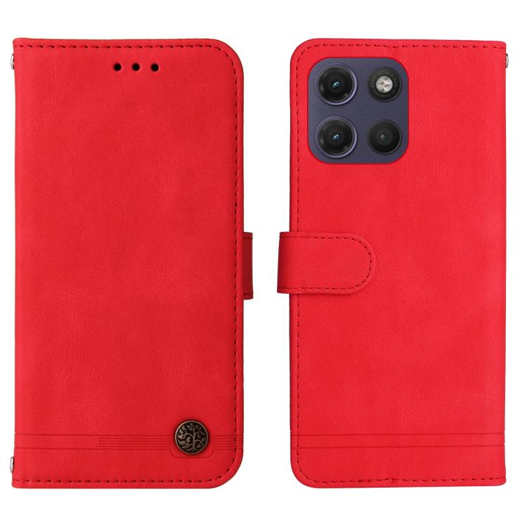 For Motorola Moto G17 4G / G17 Power 4G Skin Feel Life Tree Metal Button Leather Phone Case