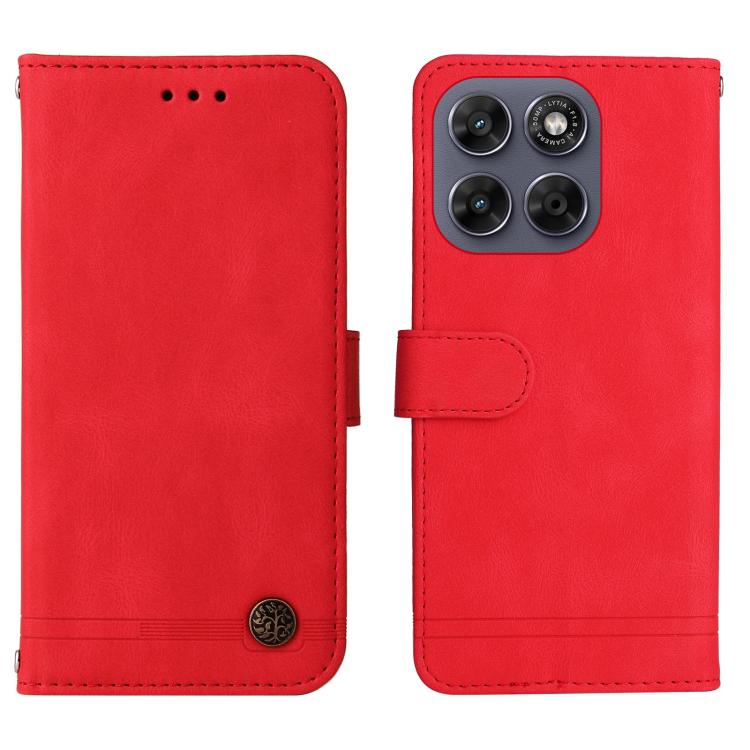 For Motorola Moto G67 5G / Moto G77 5G Skin Feel Life Tree Metal Button Leather Phone Case
