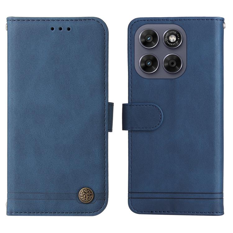 For Motorola Moto G67 5G / Moto G77 5G Skin Feel Life Tree Metal Button Leather Phone Case