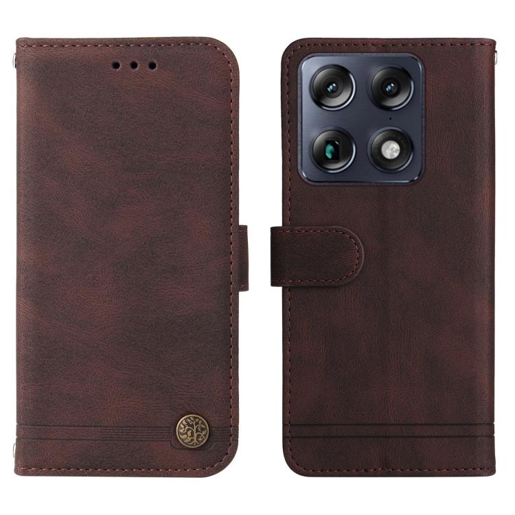 For Motorola Signature / Moto X70 Air Pro 5G Skin Feel Life Tree Metal Button Leather Phone Case