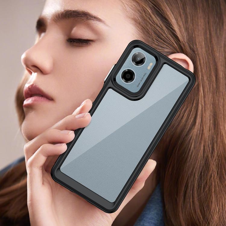 For Motorola Moto E15 Colorful Series Acrylic Hybrid TPU Phone Case