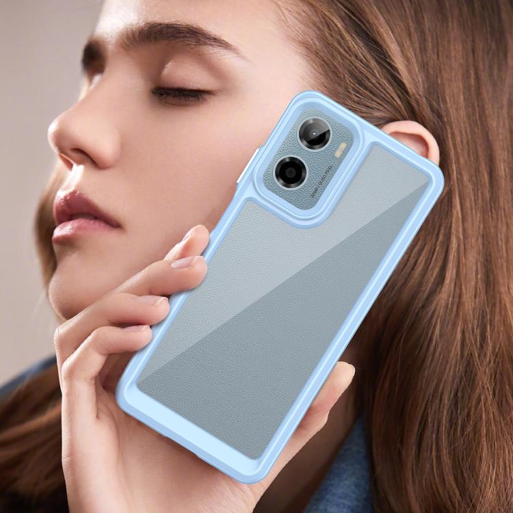 For Motorola Moto E15 Colorful Series Acrylic Hybrid TPU Phone Case