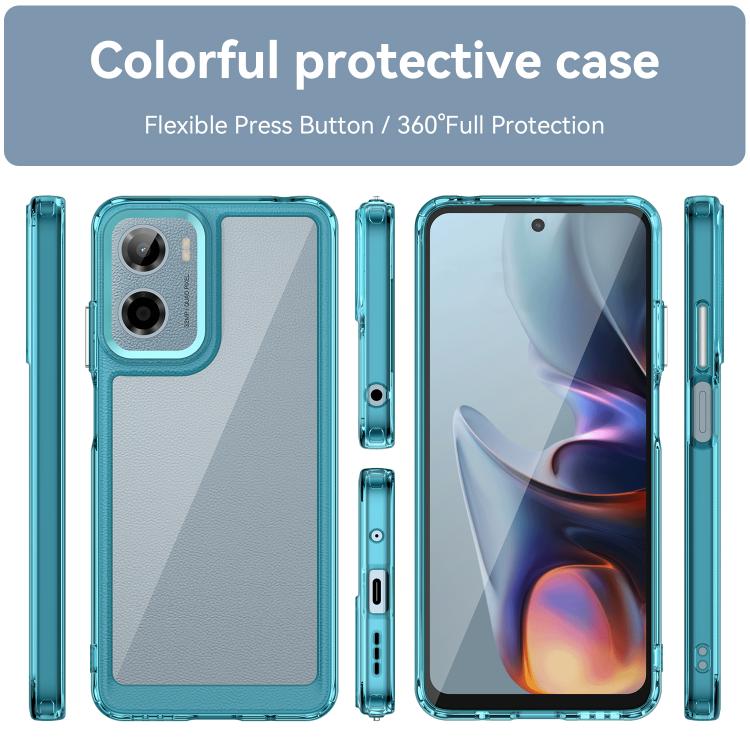 For Motorola Moto E15 Colorful Series Acrylic Hybrid TPU Phone Case