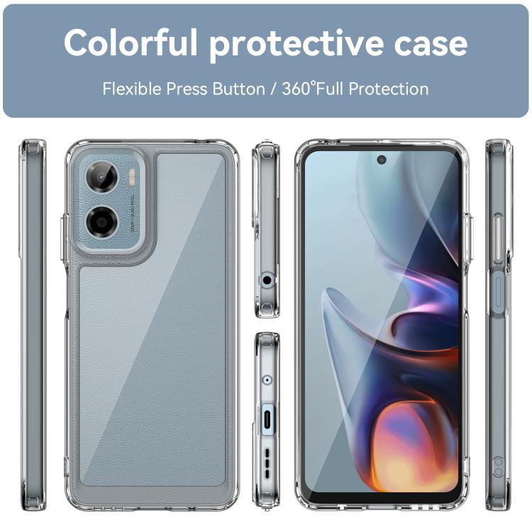 For Motorola Moto E15 Colorful Series Acrylic Hybrid TPU Phone Case