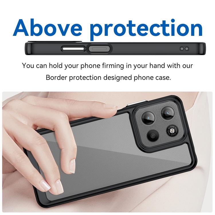 For Motorola Moto G15 Colorful Series Acrylic Hybrid TPU Phone Case