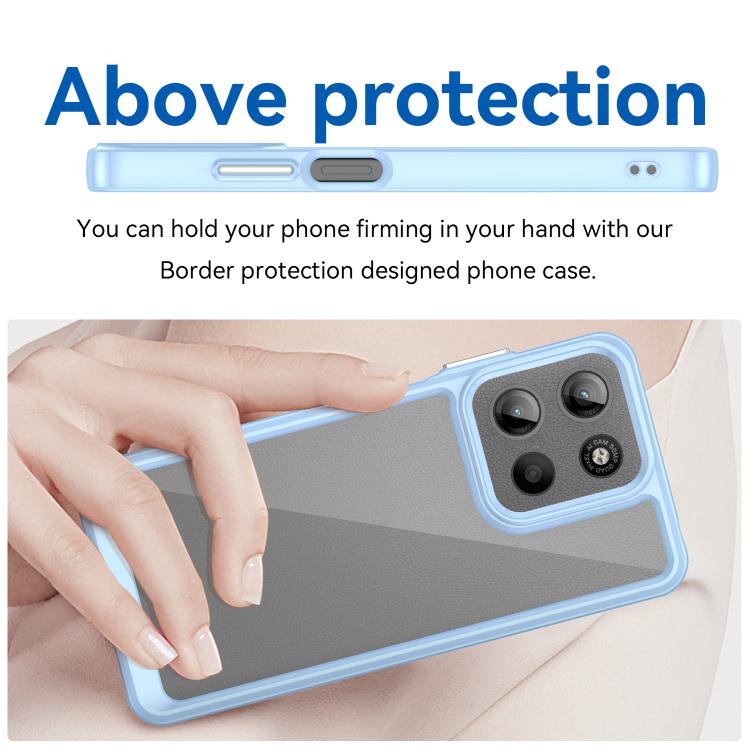 For Motorola Moto G15 Colorful Series Acrylic Hybrid TPU Phone Case
