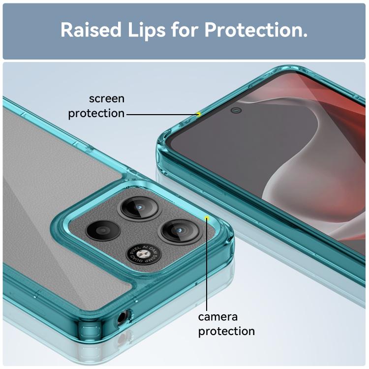 For Motorola Moto G15 Colorful Series Acrylic Hybrid TPU Phone Case