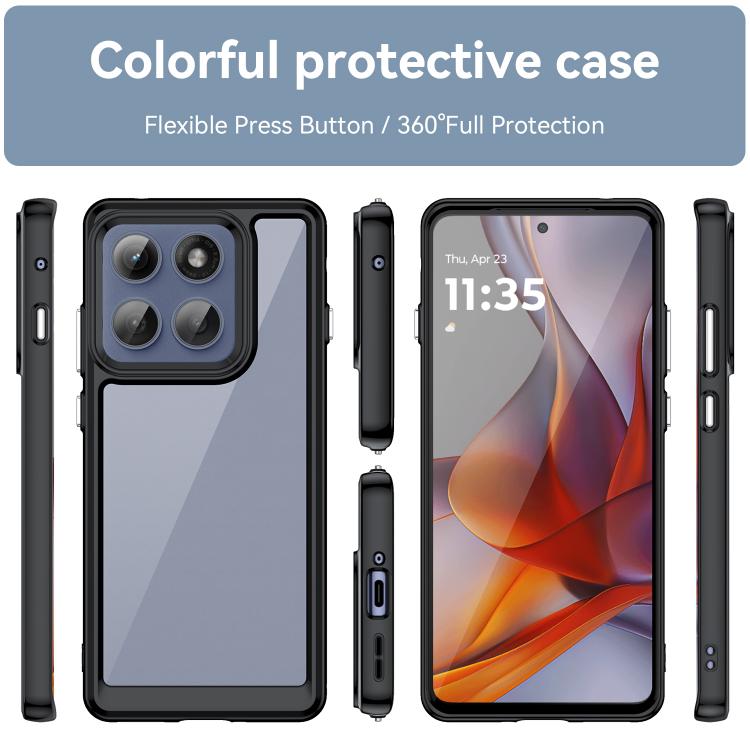 For Motorola Edge 5G 2025 Colorful Series Acrylic Hybrid TPU Phone Case