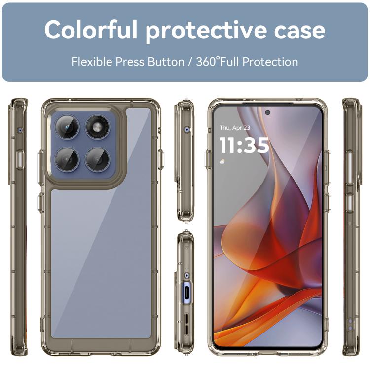 For Motorola Edge 60 Pro Colorful Series Acrylic Hybrid TPU Phone Case
