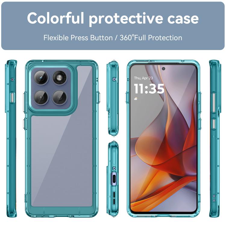 For Motorola Edge 60 Pro Colorful Series Acrylic Hybrid TPU Phone Case