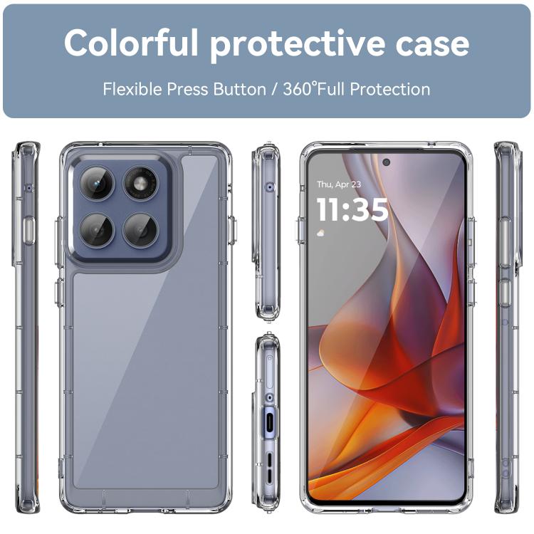 For Motorola Edge 60 Pro Colorful Series Acrylic Hybrid TPU Phone Case