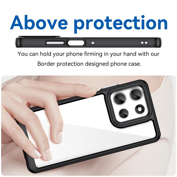 For Motorola Moto G66j 5G Colorful Series Acrylic Hybrid TPU Phone Case