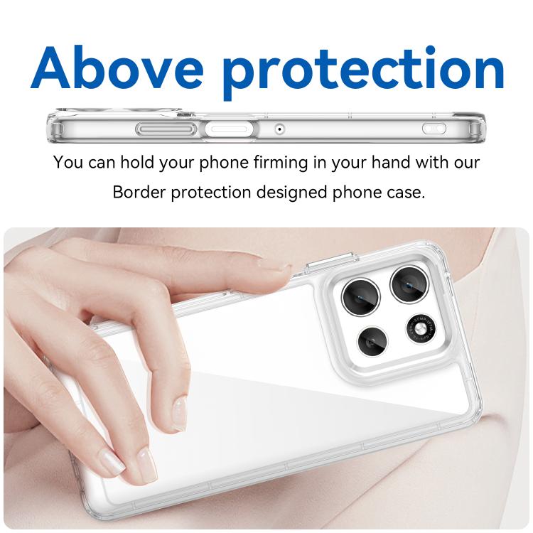 For Motorola Moto G66j 5G Colorful Series Acrylic Hybrid TPU Phone Case