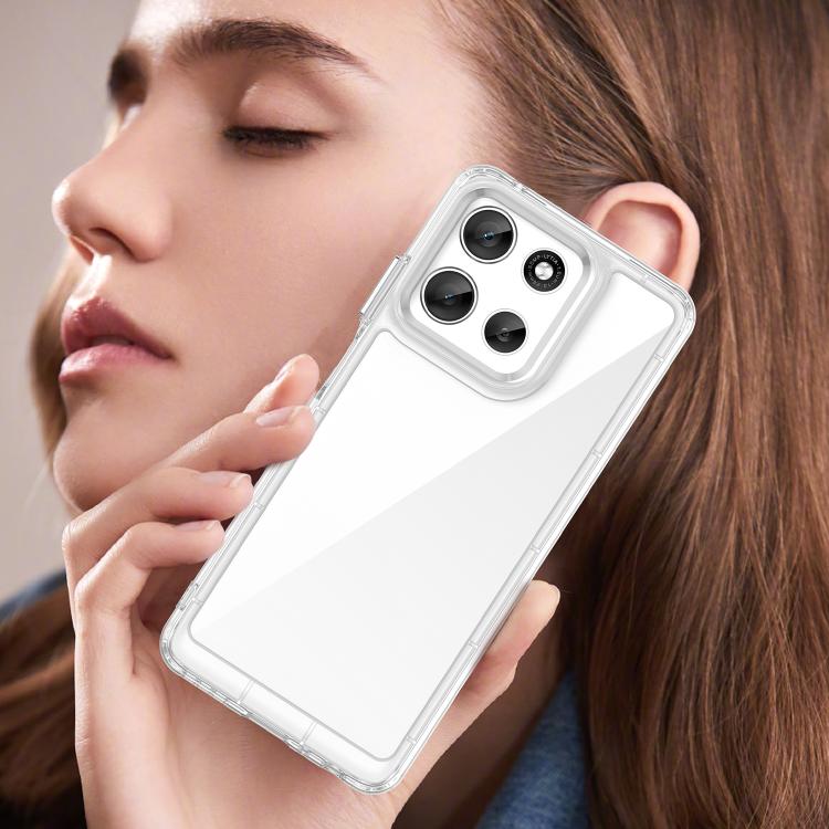For Motorola Moto G66j 5G Colorful Series Acrylic Hybrid TPU Phone Case