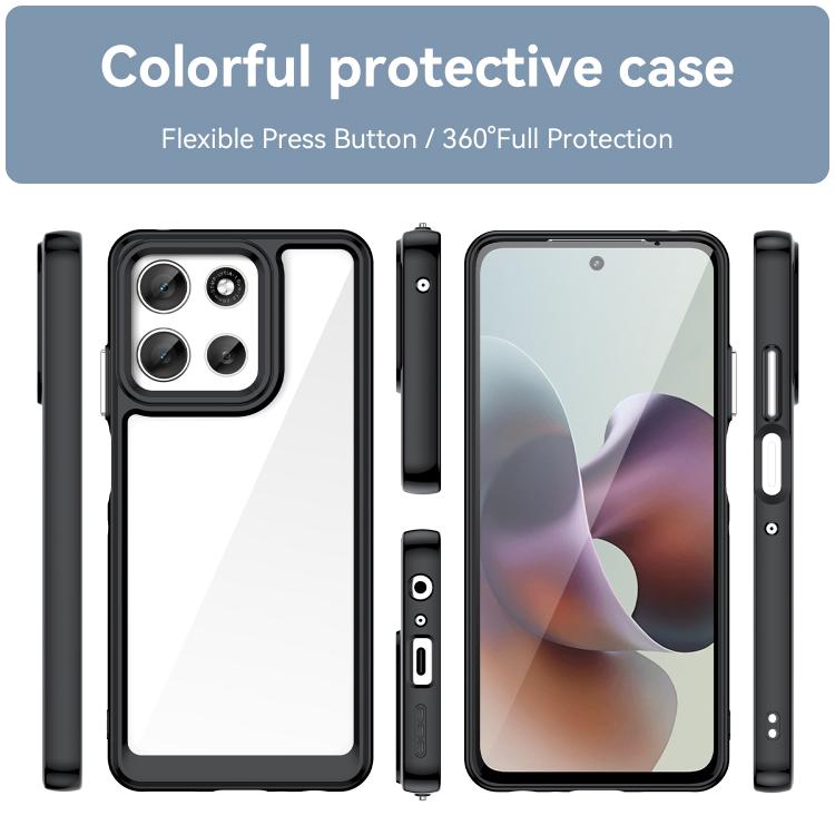 For Motorola Moto G66y 5G Colorful Series Acrylic Hybrid TPU Phone Case