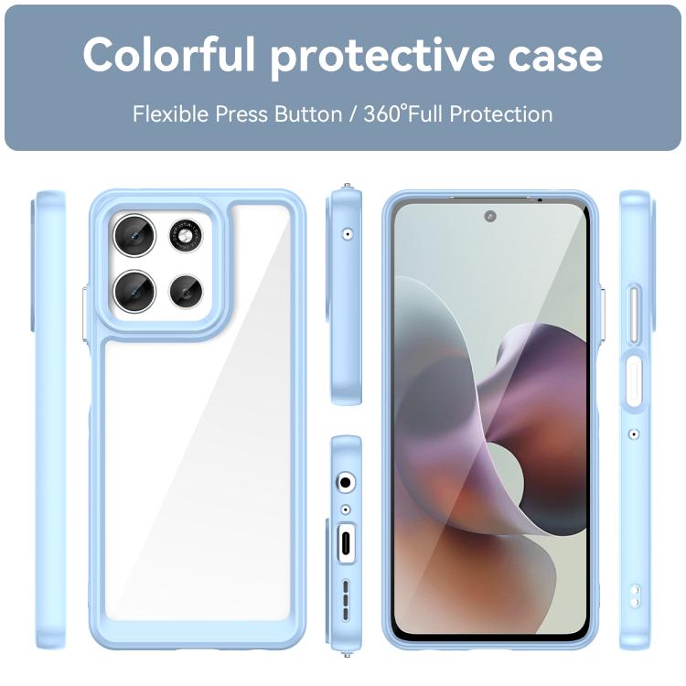 For Motorola Moto G66y 5G Colorful Series Acrylic Hybrid TPU Phone Case