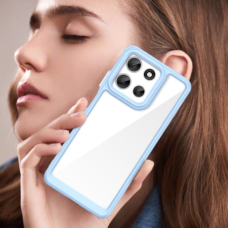 For Motorola Moto G66y 5G Colorful Series Acrylic Hybrid TPU Phone Case